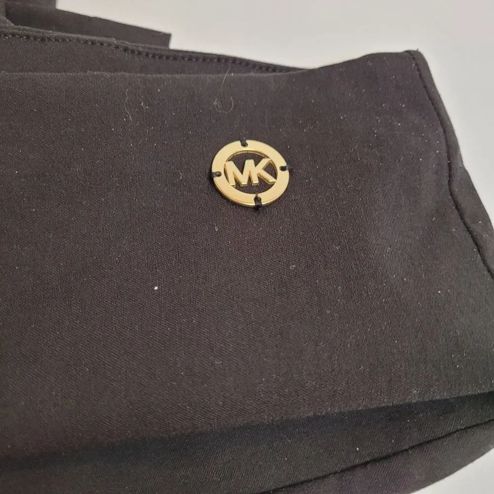 Michael Michael Kors Leggings Womens L Black Excellent Gold Logo Ponte Pants